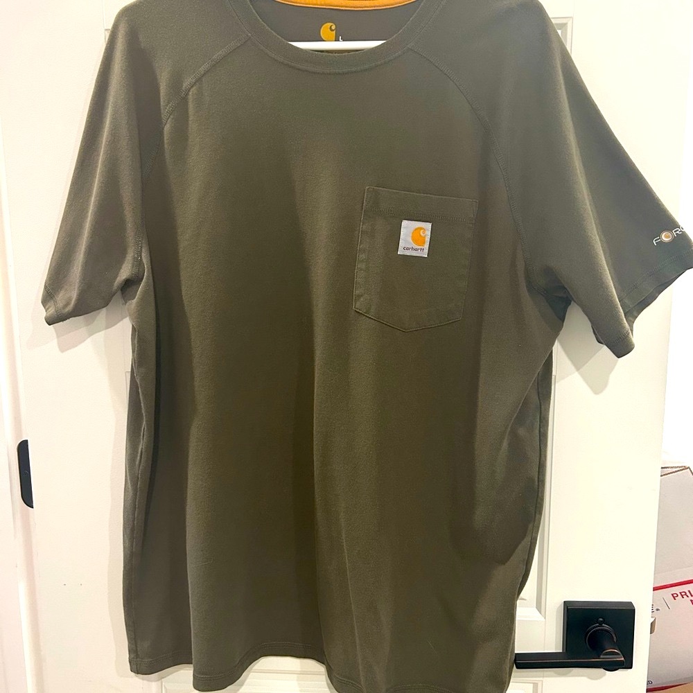 Carhartt Men's Olive Green Pocket T-Shirt Relaxed Fit Size Large